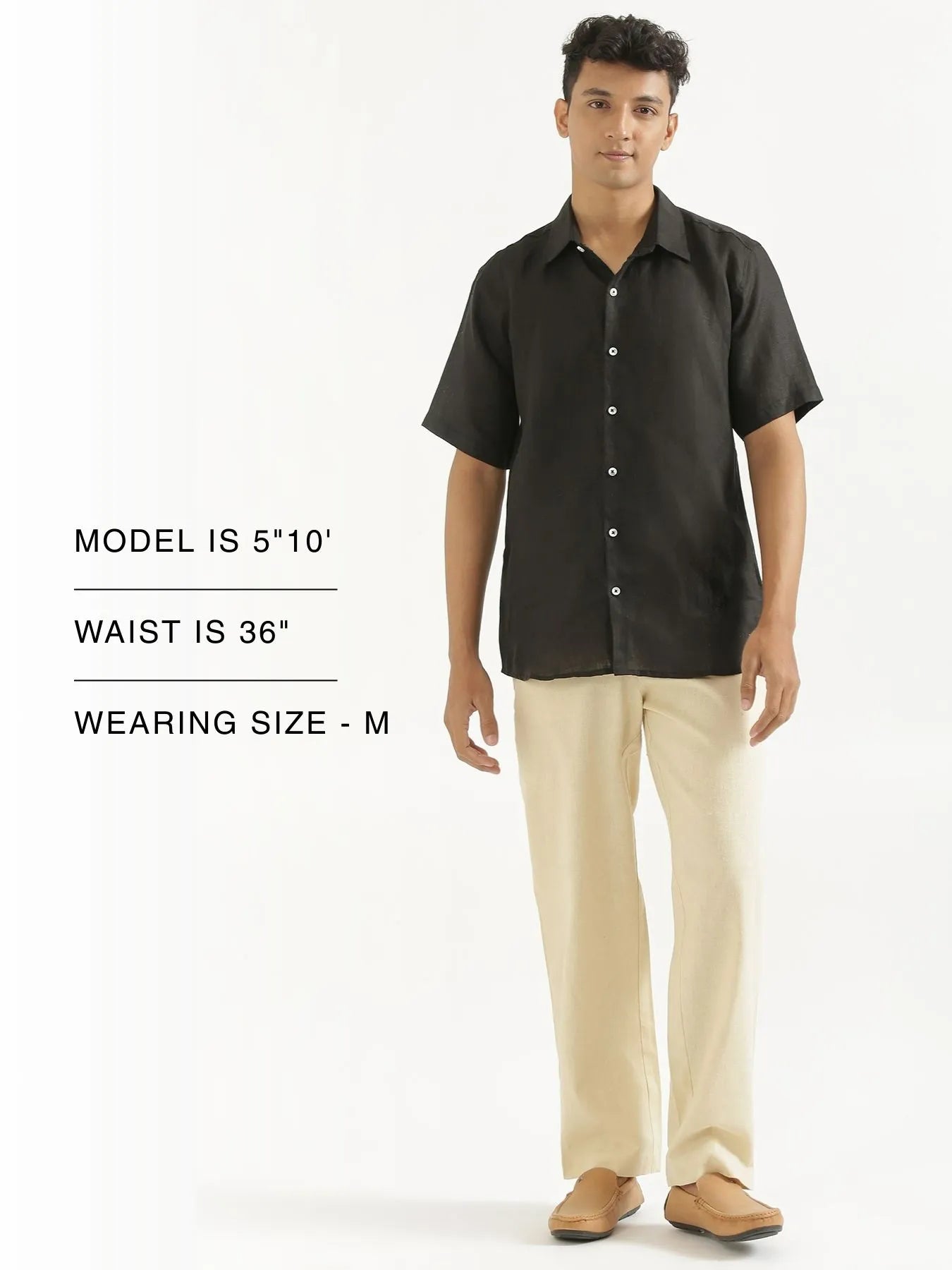 Men Beige Linen Blend Straight Pant