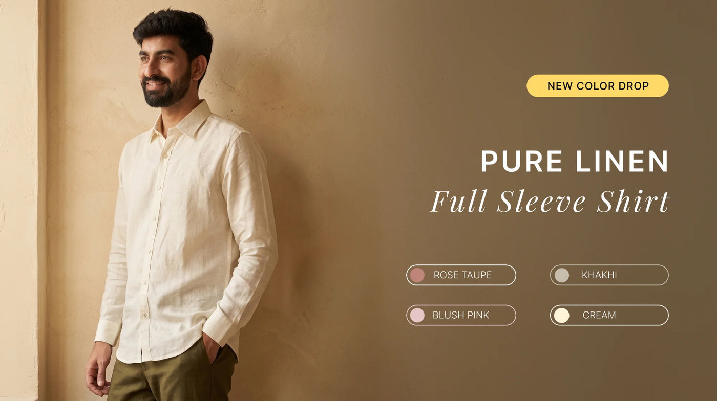 Men Pure Linen Full Sleeve Shirts