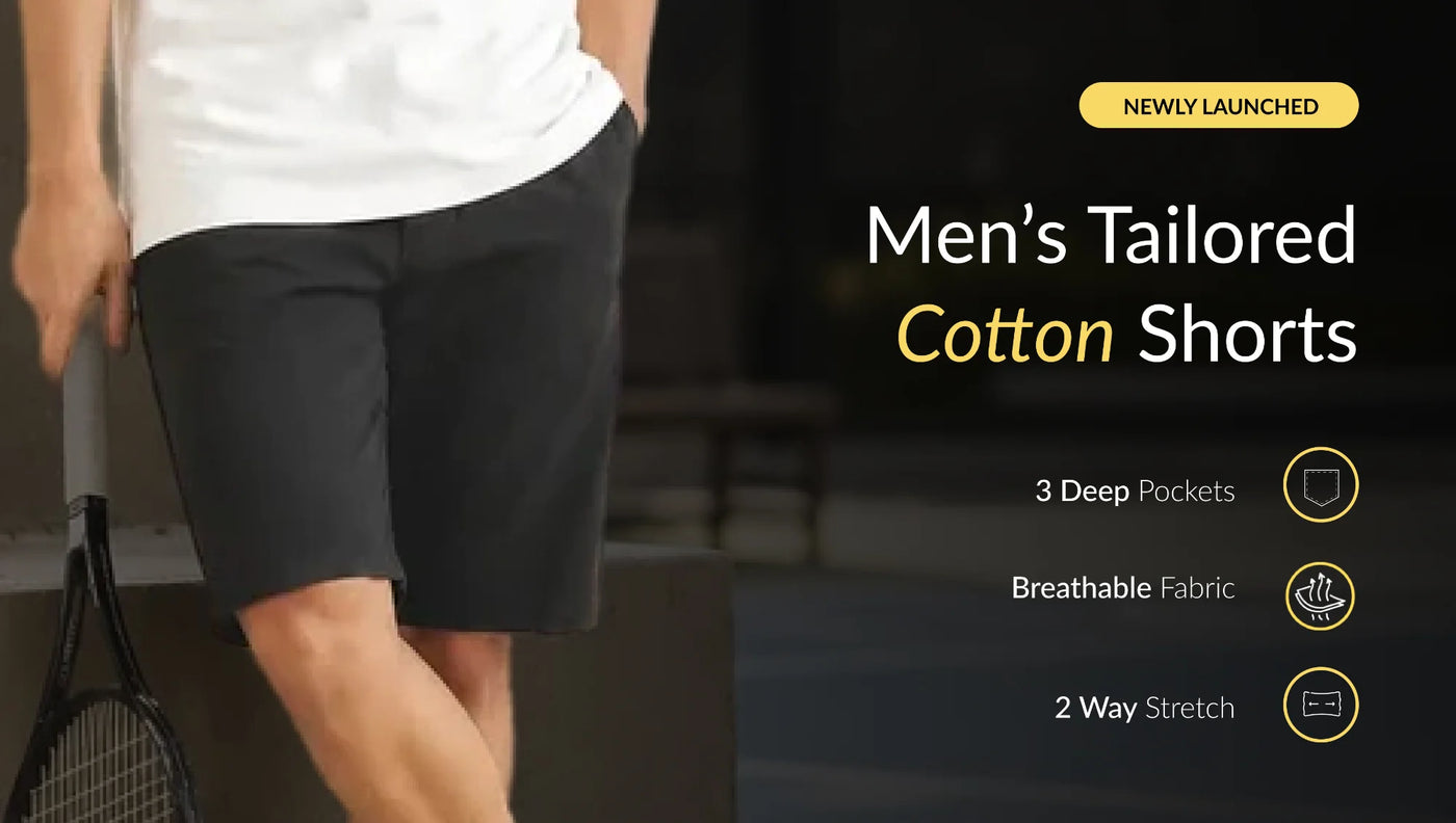 Men Tailored Cotton Shorts