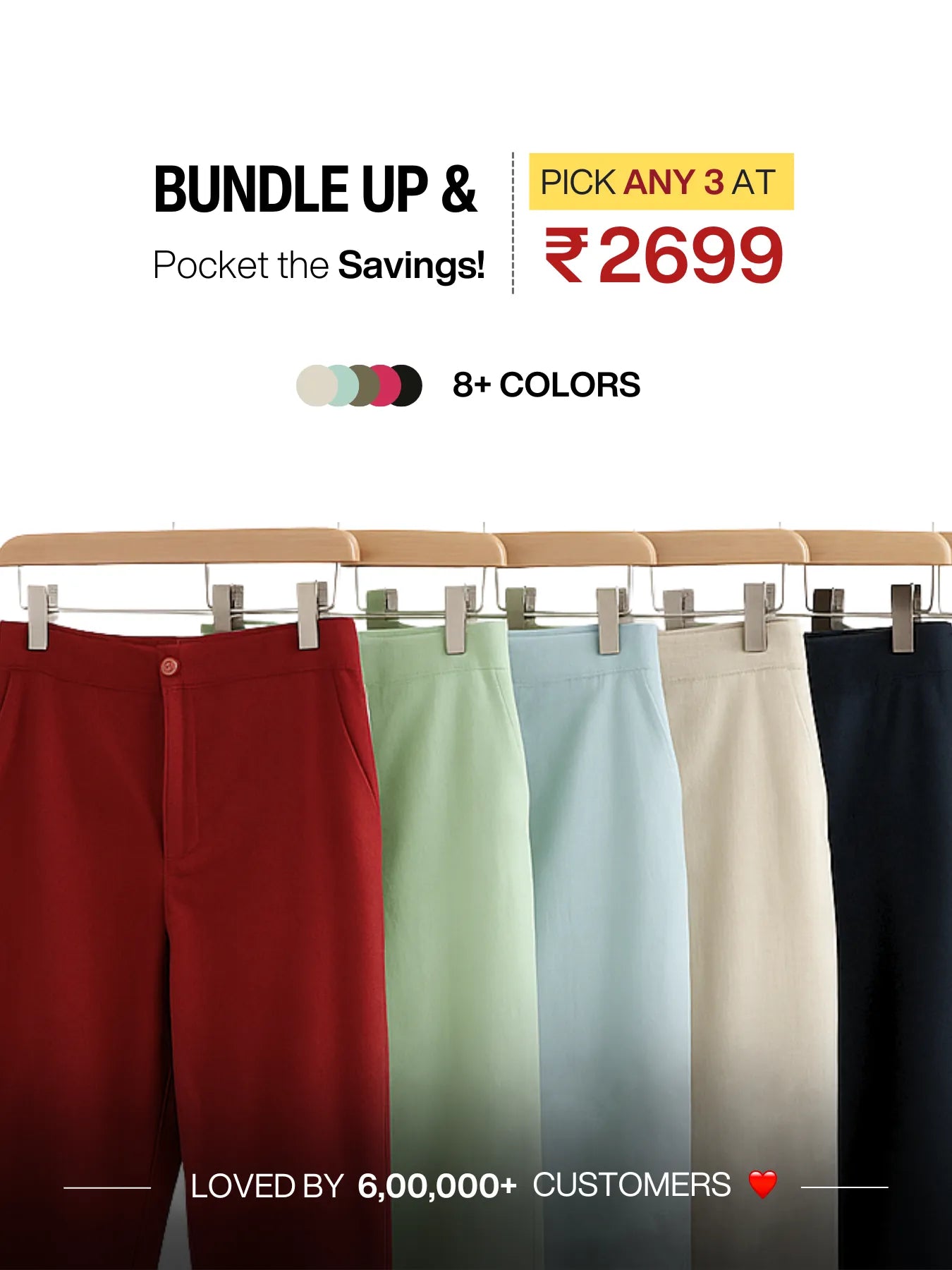 Pick Any 3 Women Airy Linen Straight Pant