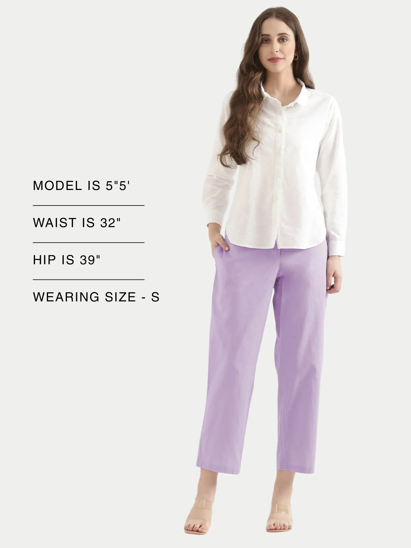 Women Lilac Airy Linen Straight Pants