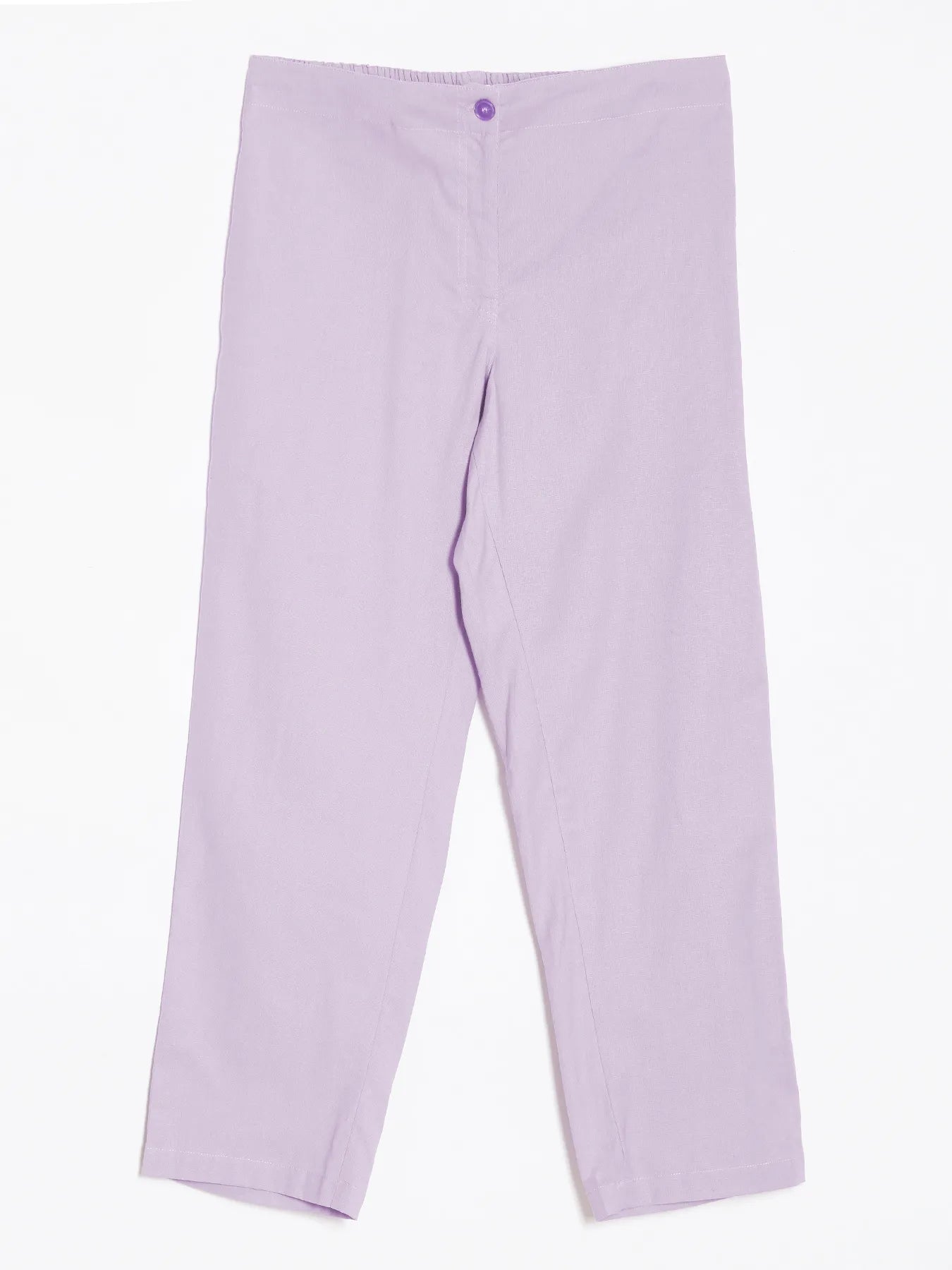 Women Lilac Airy Linen Straight Pants
