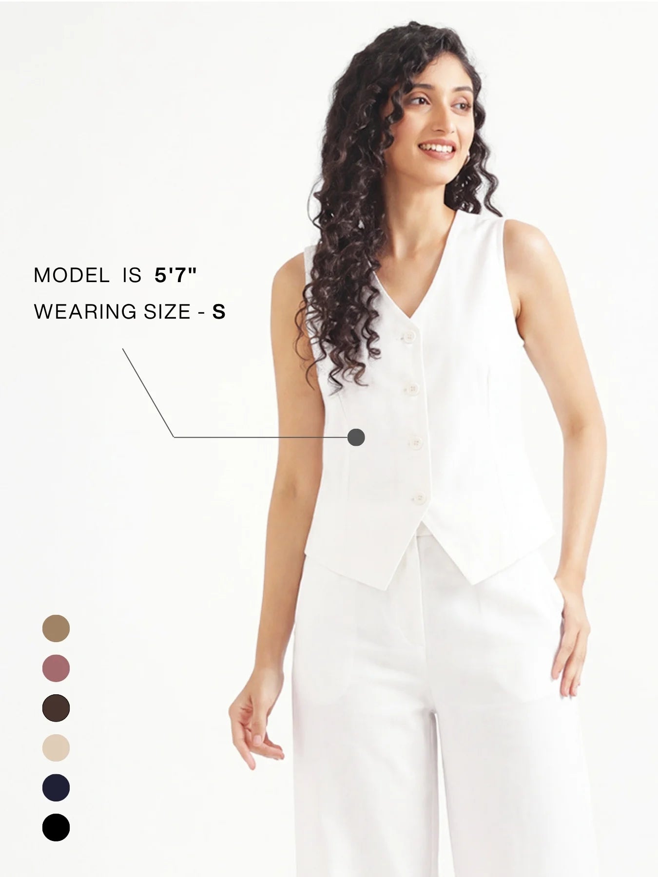 Women White Airy Linen Waist Coat