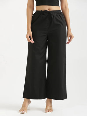Women Black Better Cotton Casual Pant