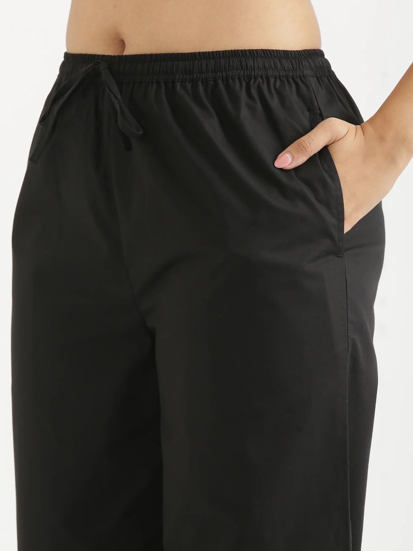 Women Black Better Cotton Casual Pant