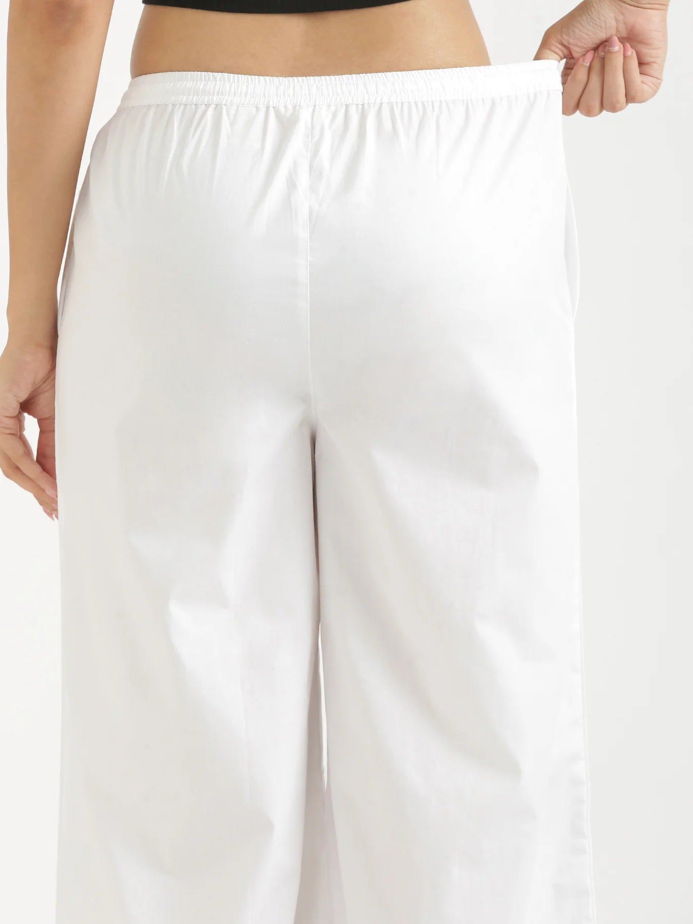 Women White Better Cotton Casual Pant