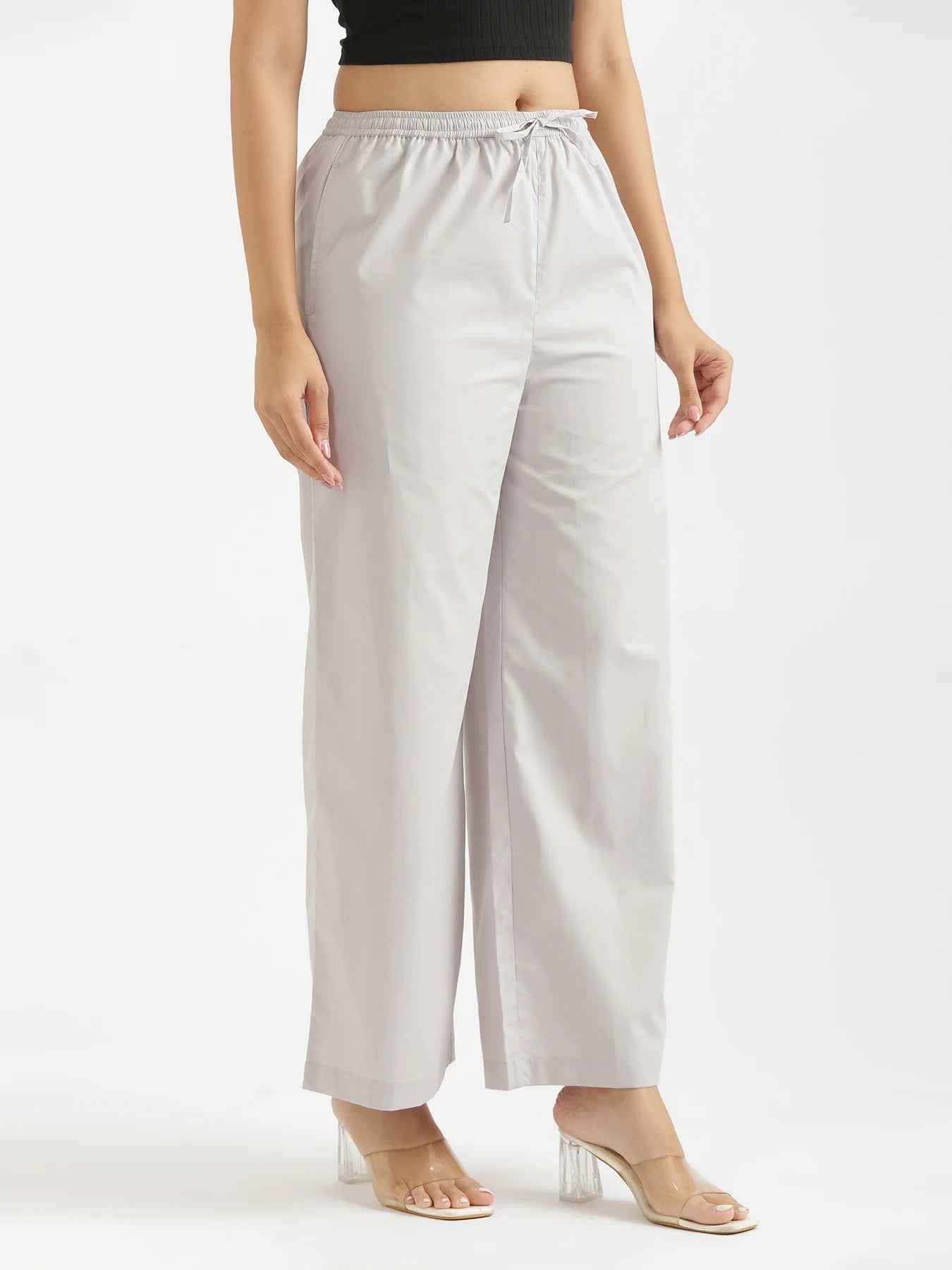 Women Grey Better Cotton Casual Pant