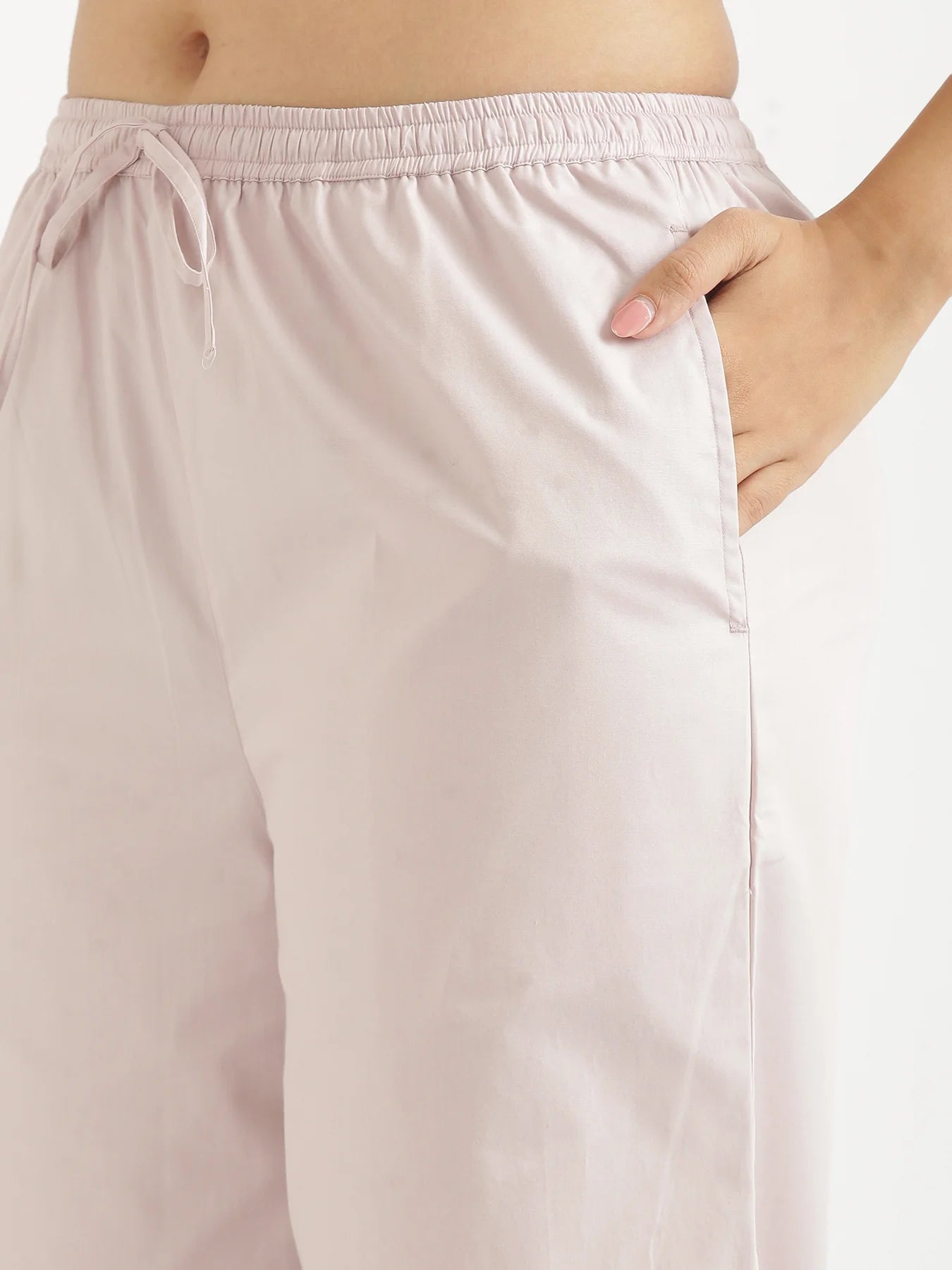 Women Mauve Pink Better Cotton Casual Pant