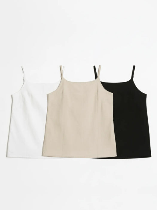 Black , White & Nude Cotton Camisole Top