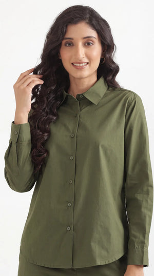 Women Forest Green Better Cotton Everyday Shirt