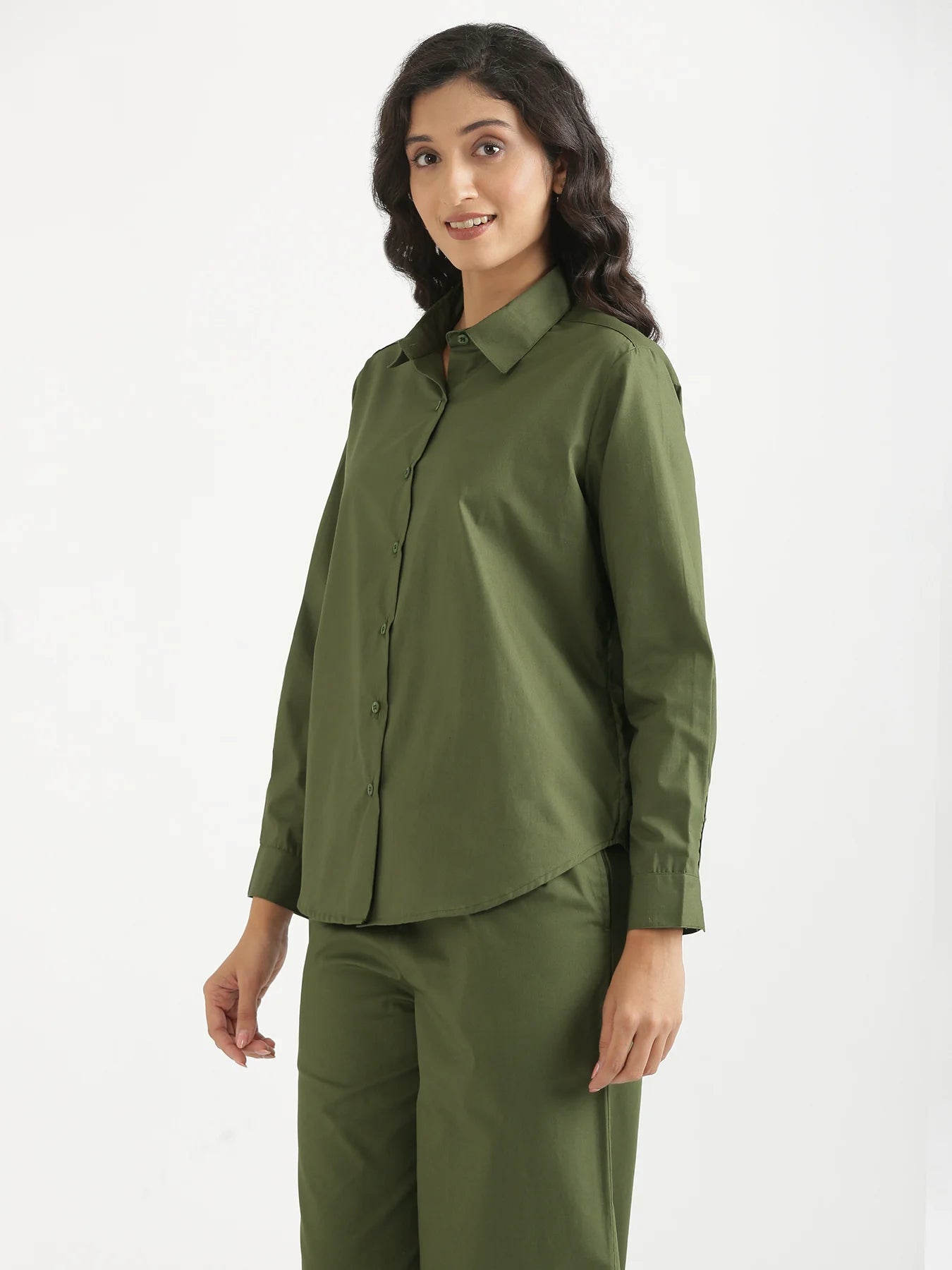 Women Forest Green Better Cotton Everyday Shirt