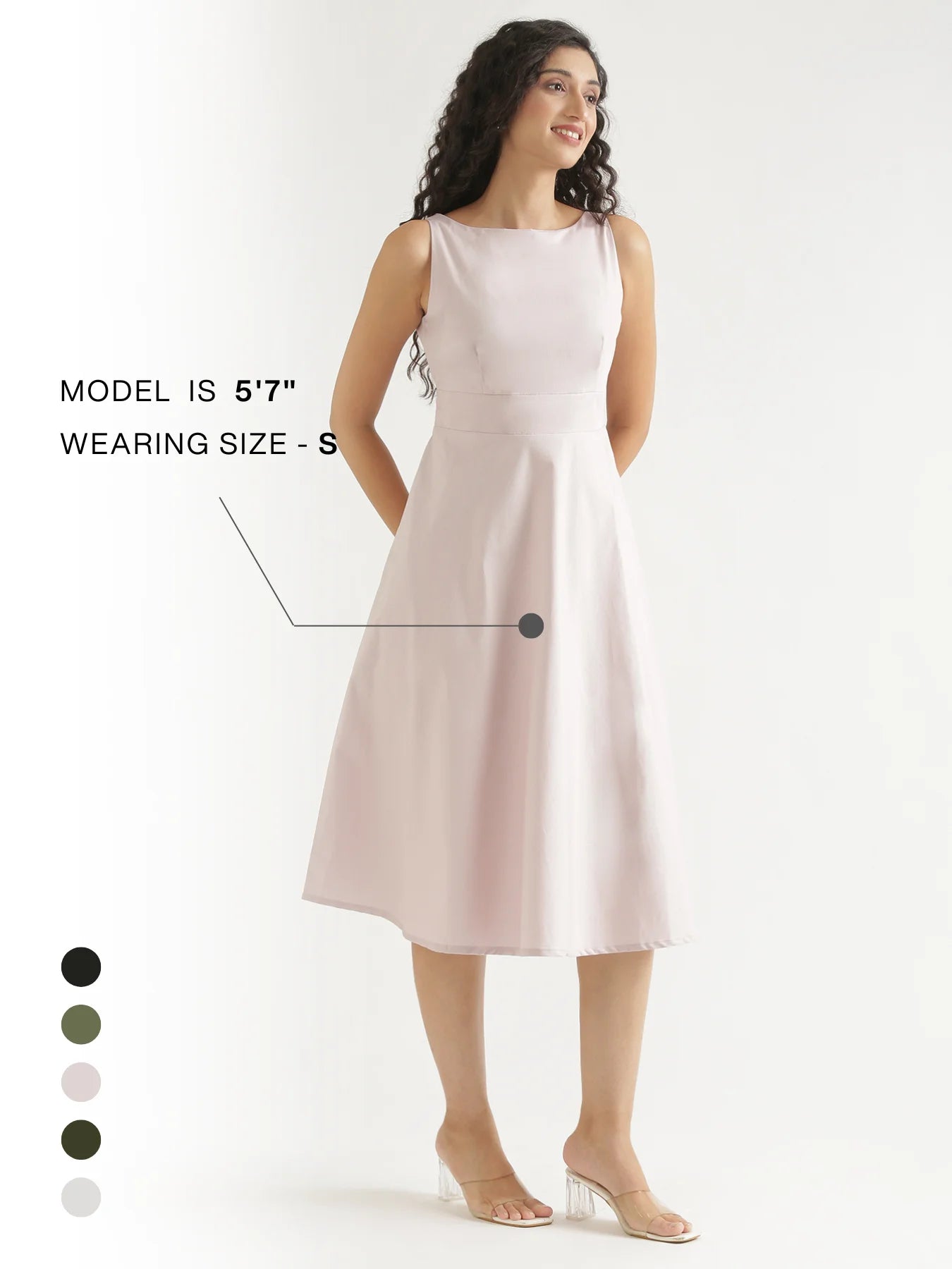 Women Mauve Pink Better Cotton Flared Dress