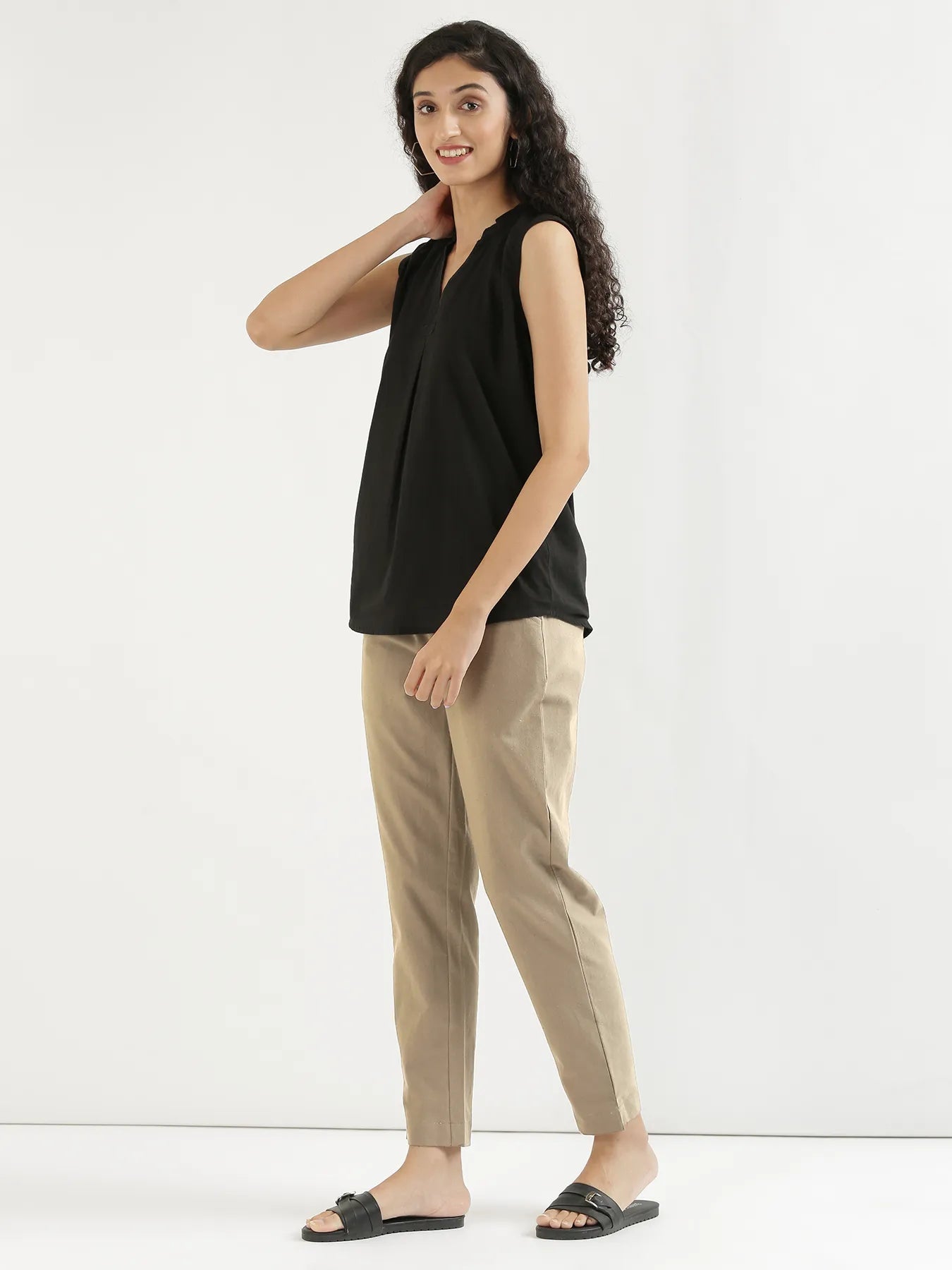 Women Khakhi Cotton Pant