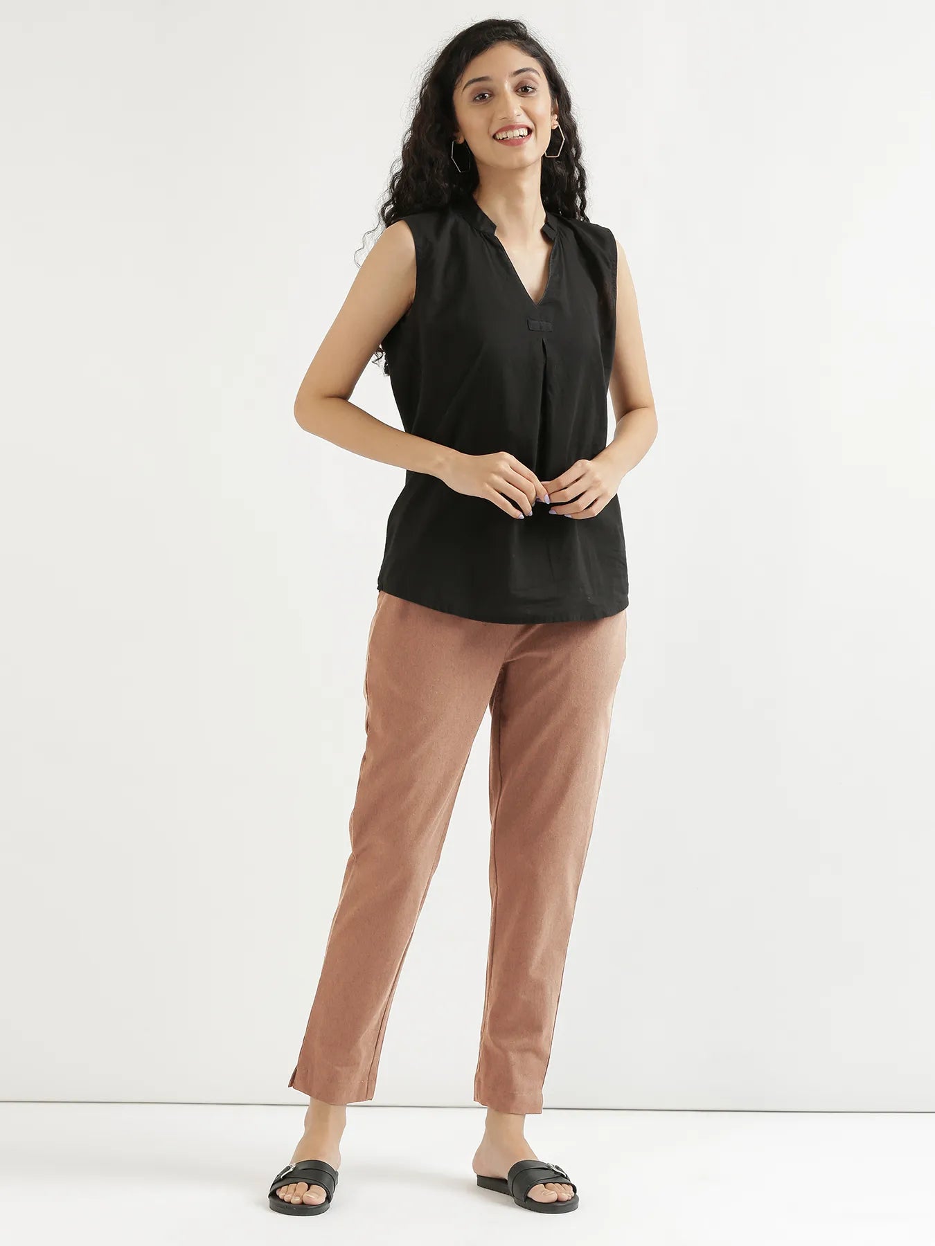 Women Mocha Mouse Cotton Pant