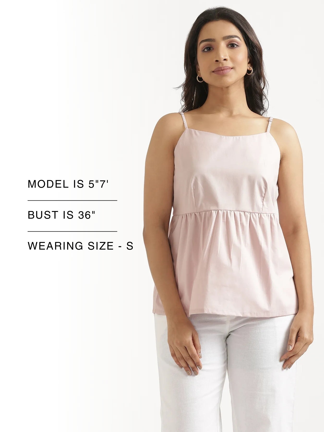 Women Mauve Pink Better Cotton Peplum Top