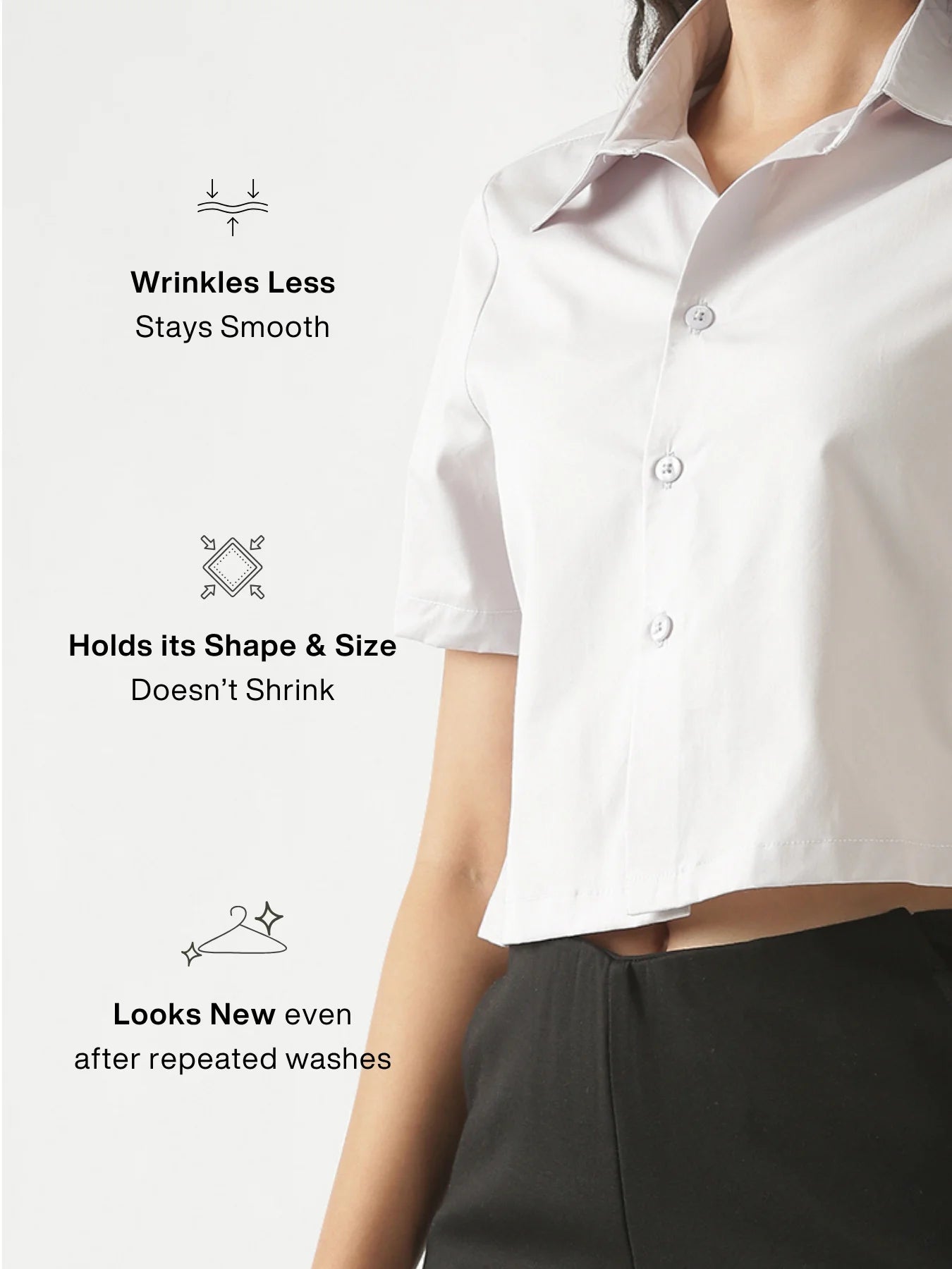 Women Grey Better Cotton Crop Shirt