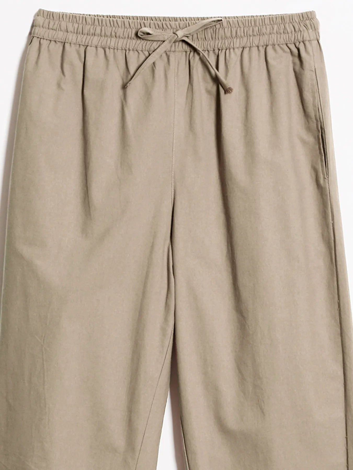 Women Khakhi Cotton Straight Pant