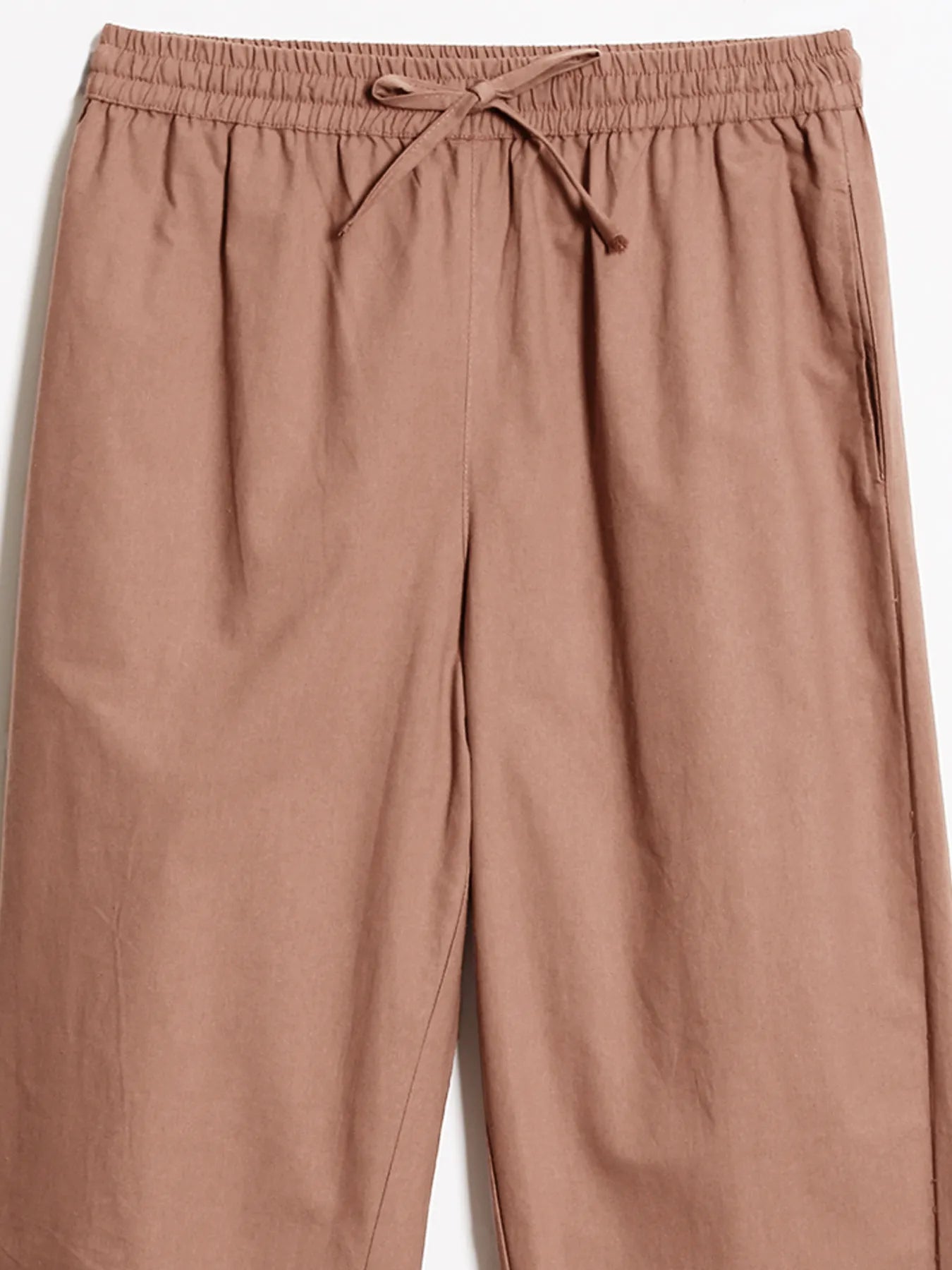 Women Mocha Mousse Cotton Straight Pant