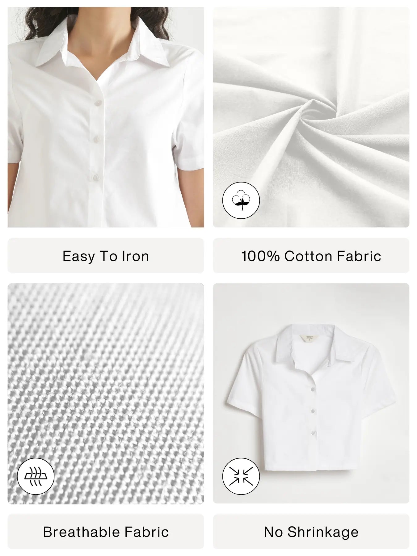 Women White Better Cotton Crop Shirt