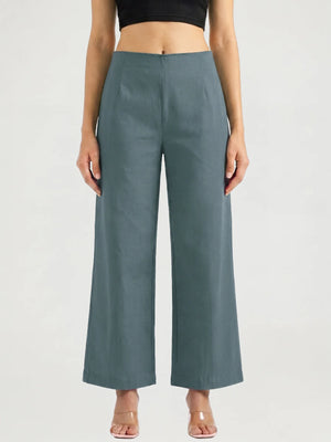 Women Grey Wide Leg Trouser