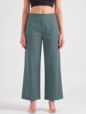 Women Grey Wide Leg Trouser