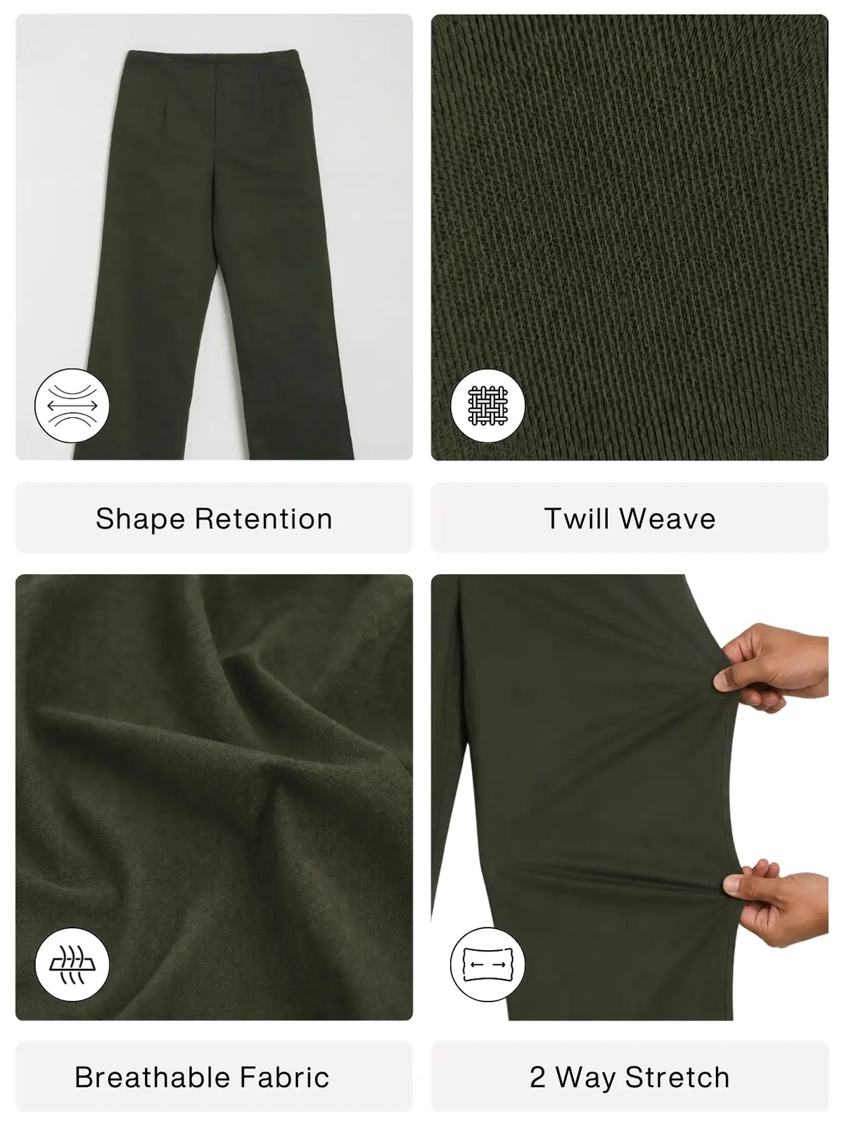 Women Olive Green Wide Leg Trouser