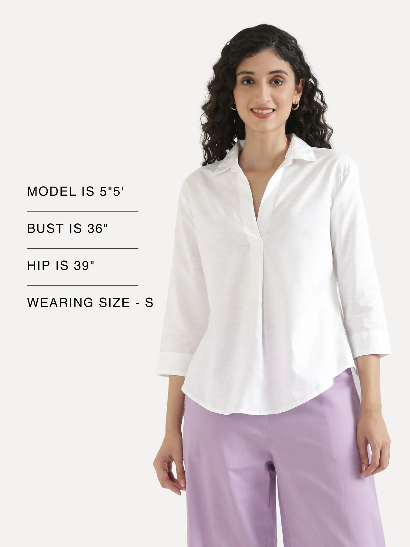 Women White Linen Blend Pleated Top