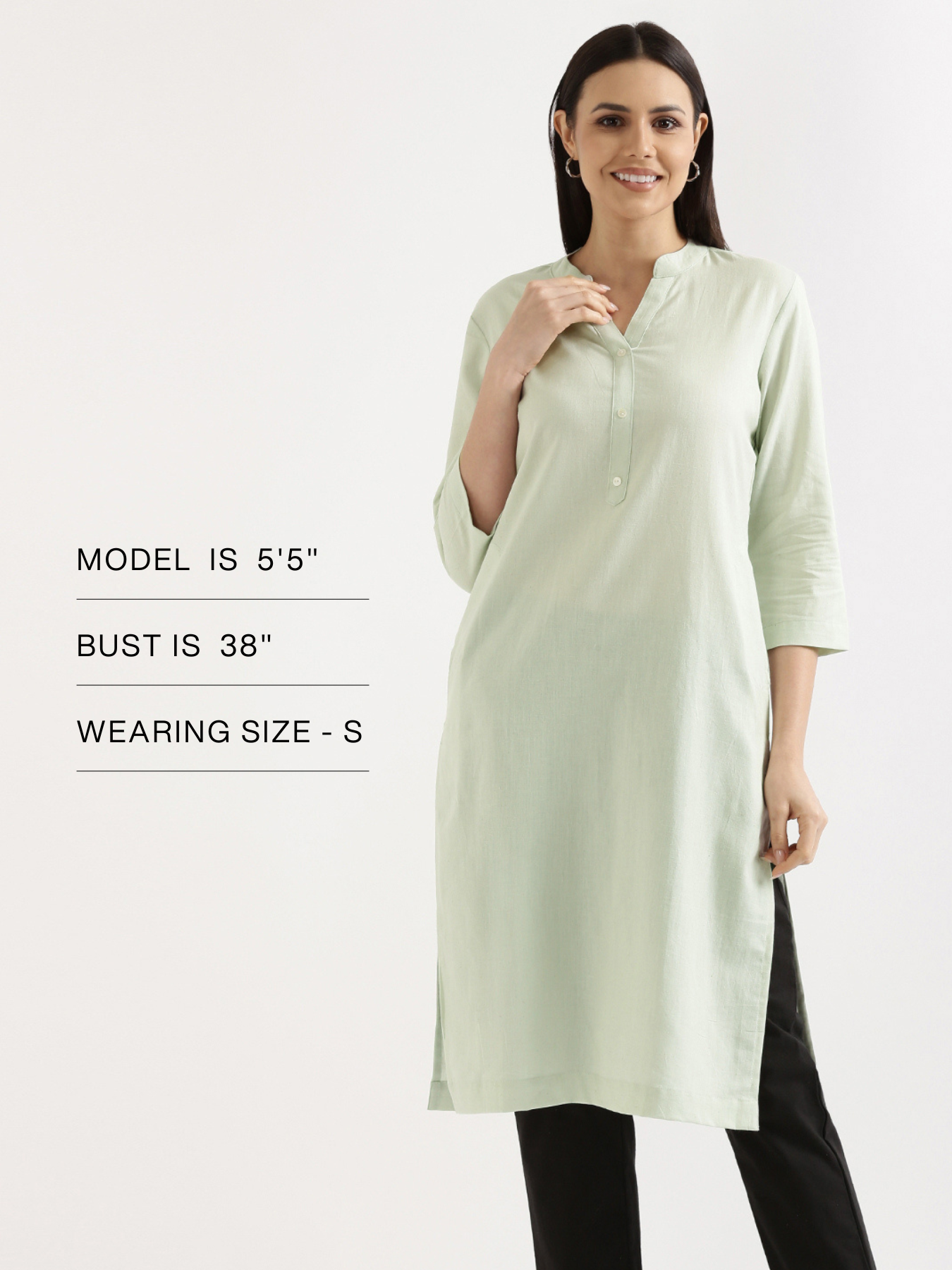 Women Mint Green Airy Linen Long Kurta