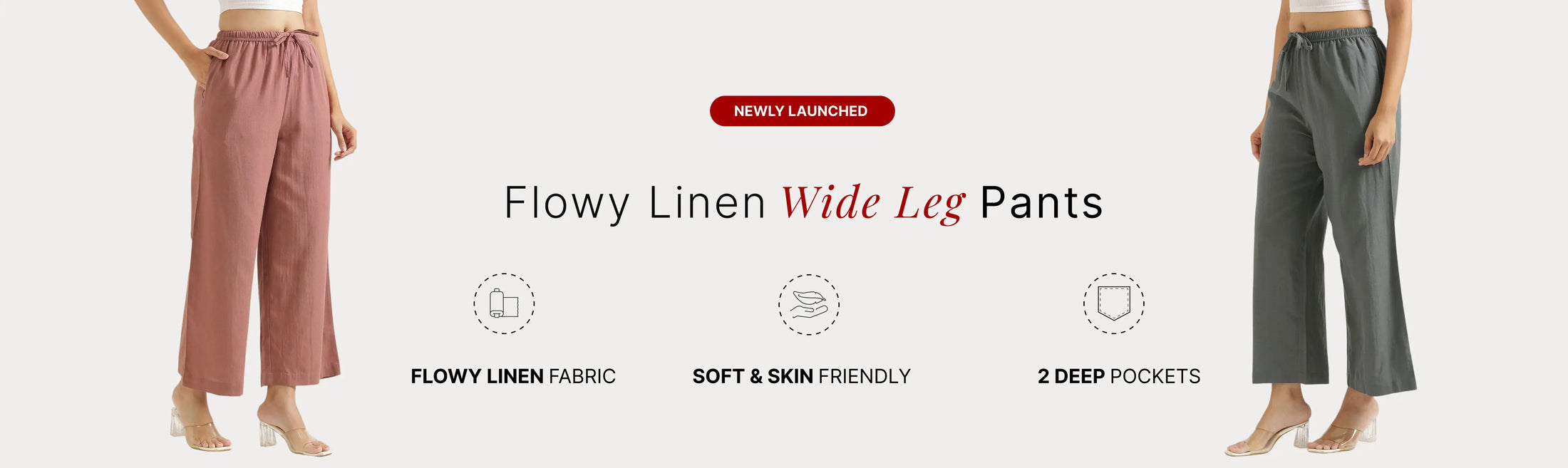 Women Flowy Linen Wide Leg Pant