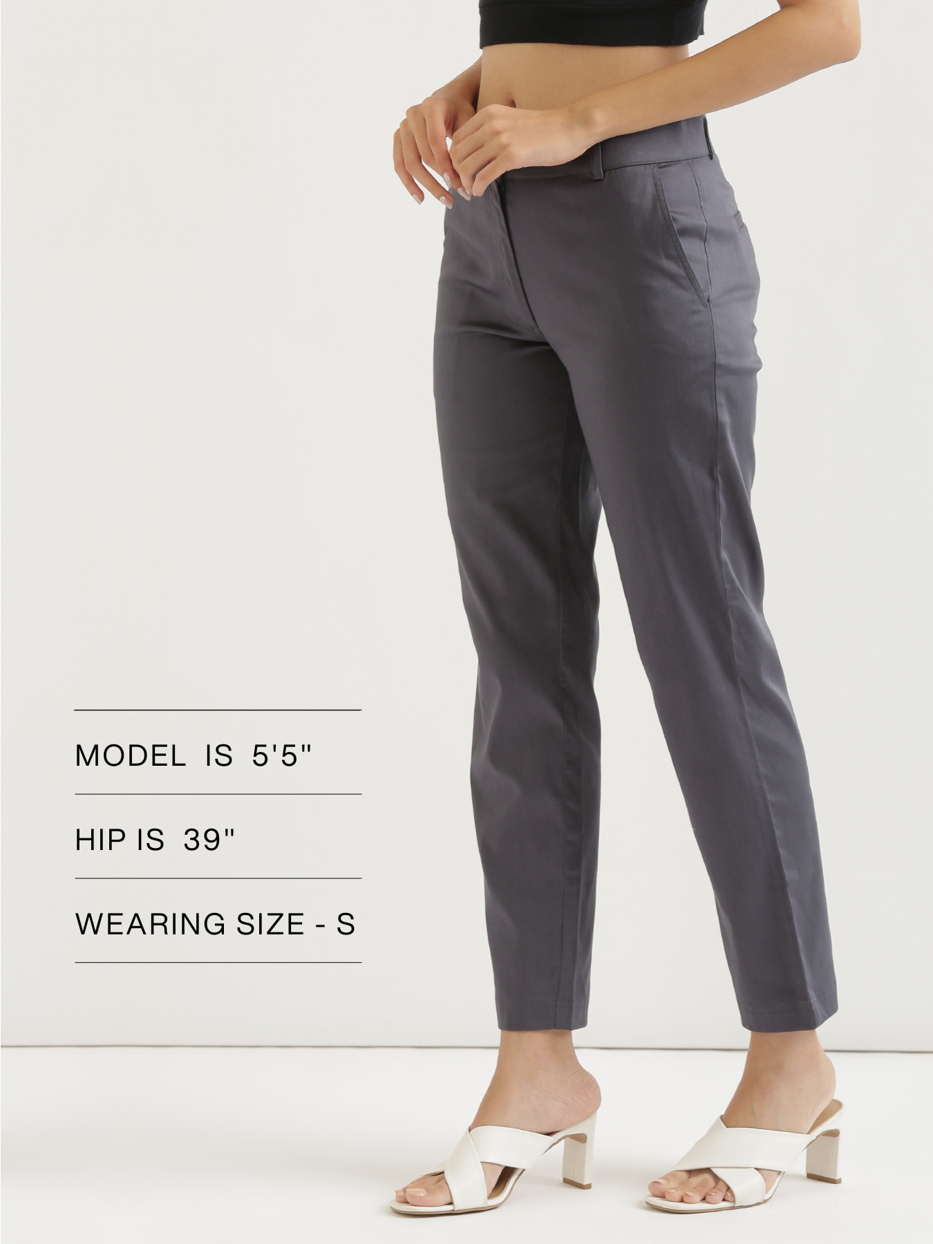 Women Grey Formal Pant