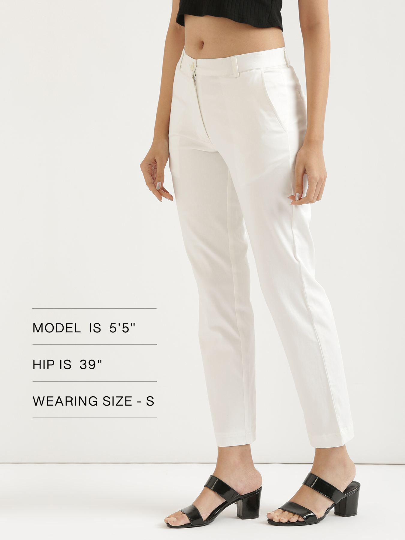 Women White Formal Pant