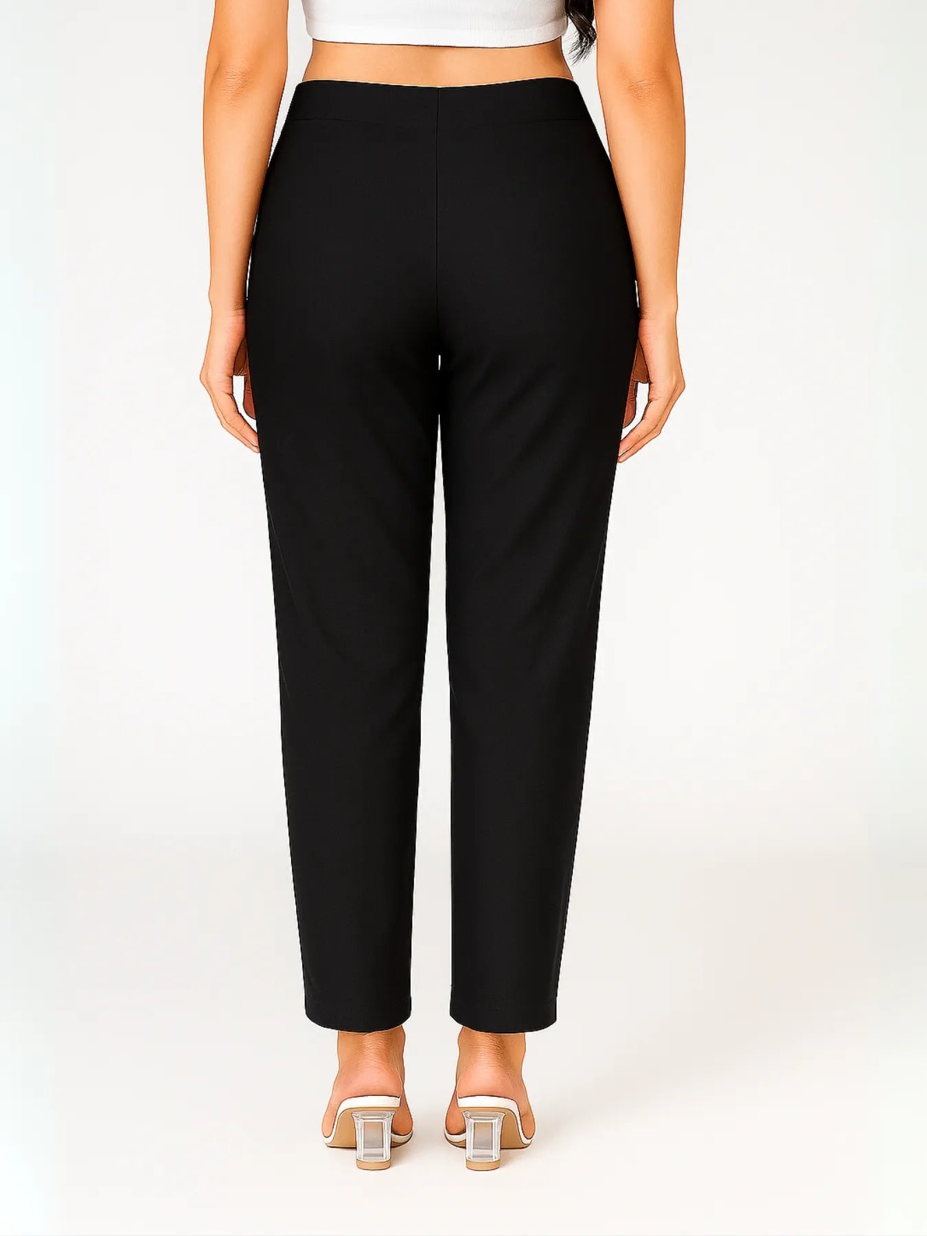 Women Black Straight Fit Formal Pants