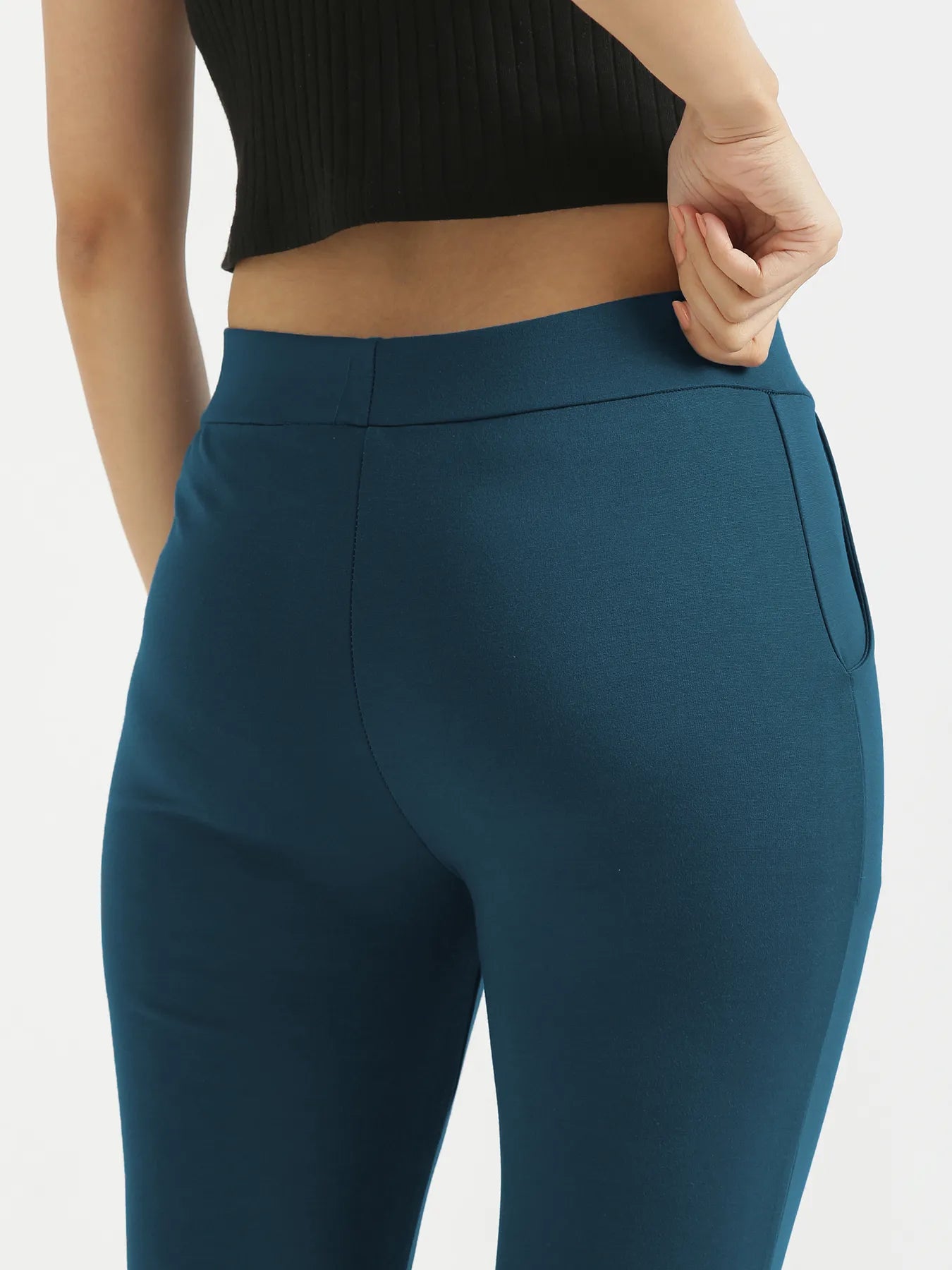 Women Royal Blue 4-Way Stretchable Pants