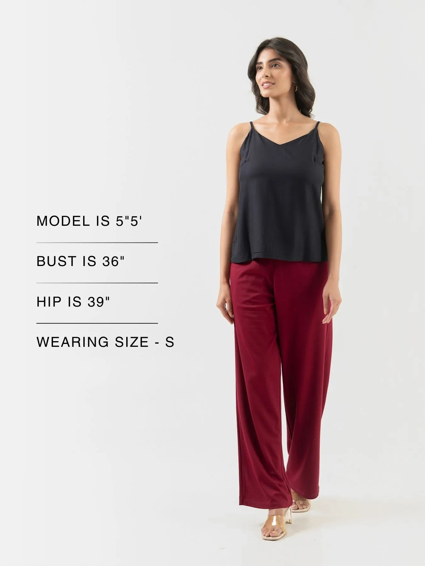 Women Black Flowy Camisole Top