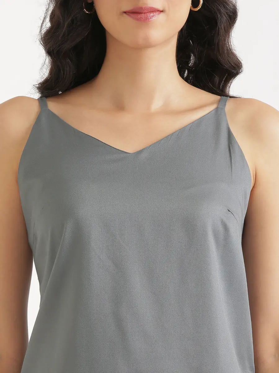 Women Grey Flowy Camisole Top