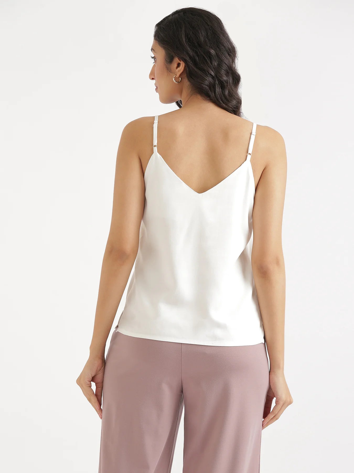 Women White Flowy Camisole Top