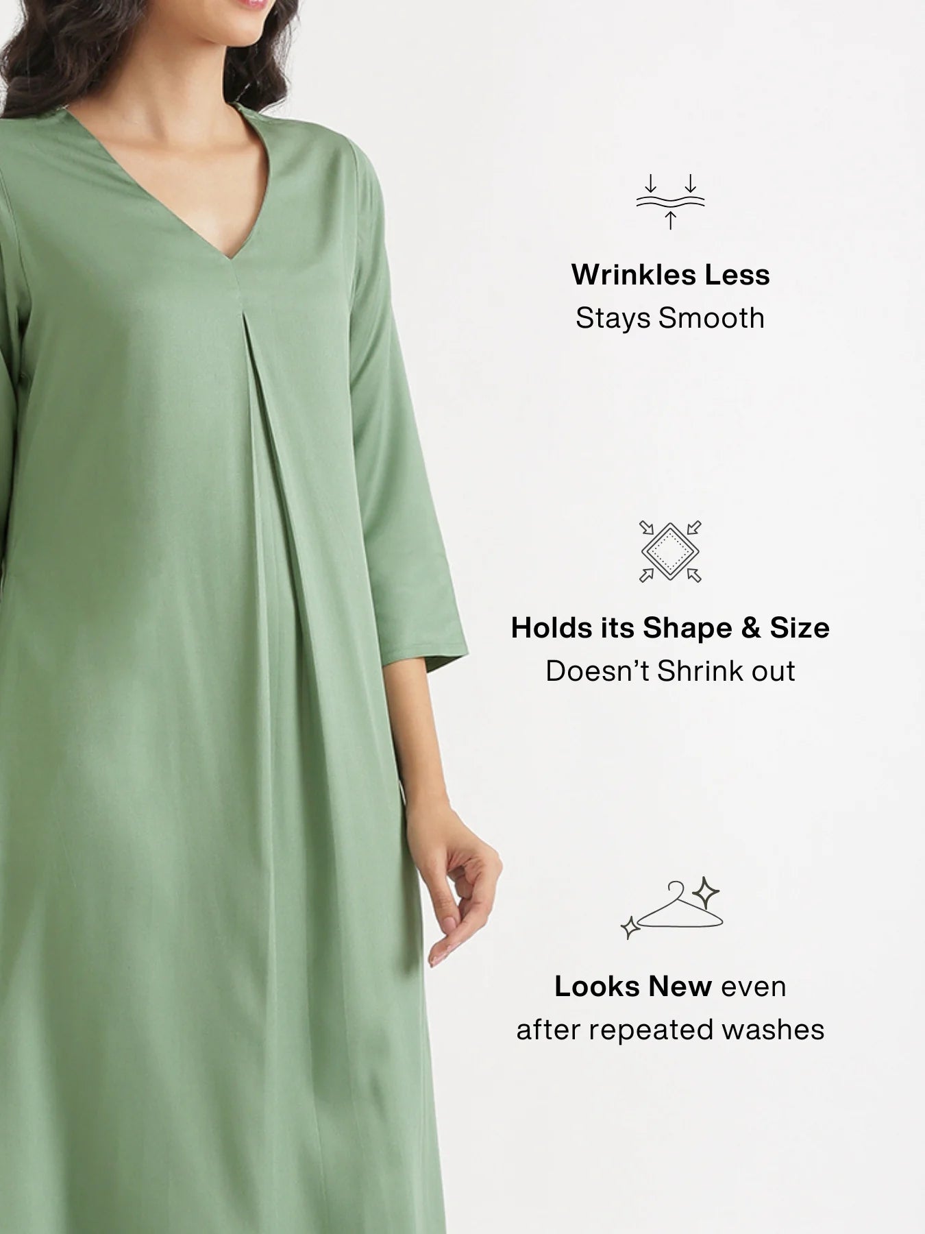 Women Jade Flowy Pleated Kurta