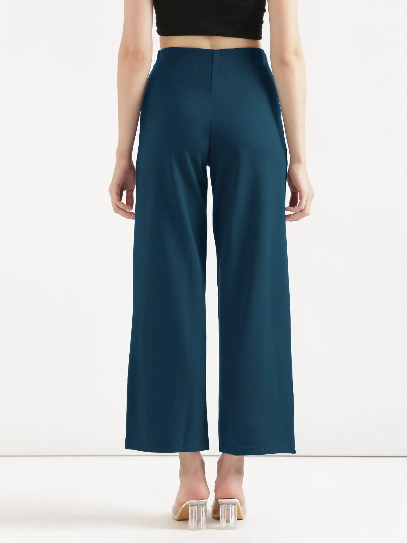Women Royal Blue Wide Leg Pants