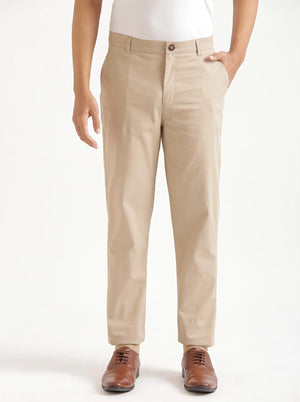 Men Beige Classic Cotton Chinos