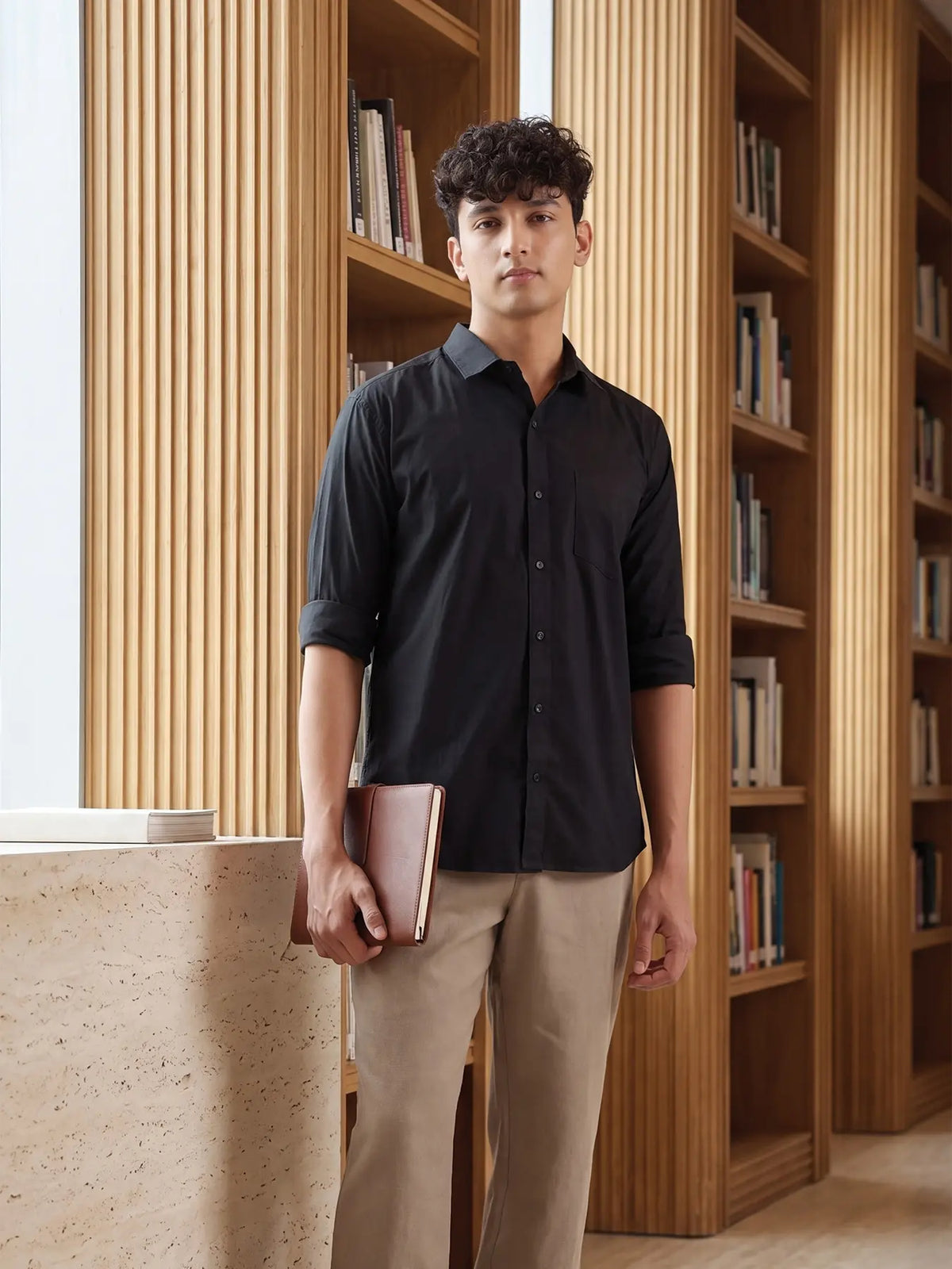 Men Black Better Cotton Everyday Shirt