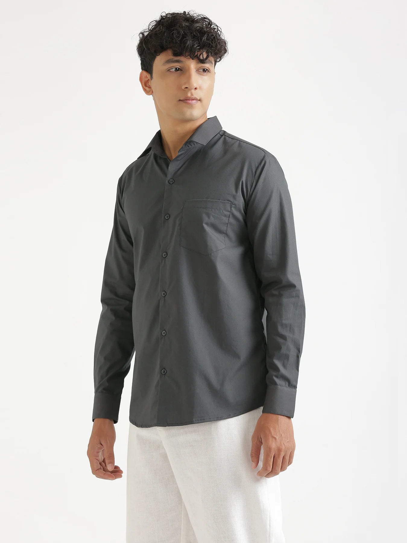 Men Dark Grey Better Cotton Everyday Shirt