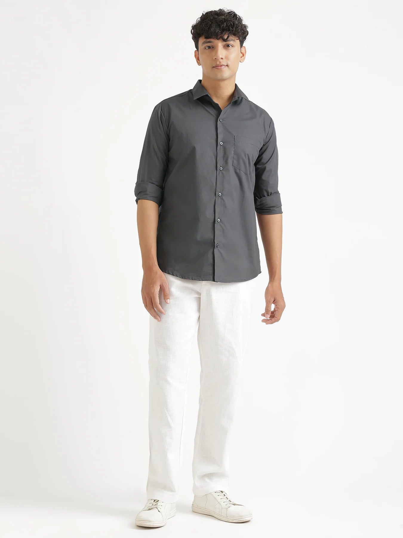 Men Dark Grey Better Cotton Everyday Shirt