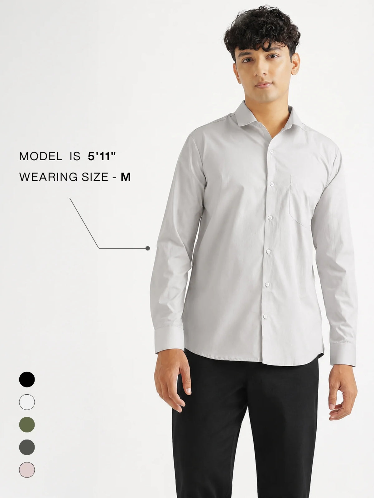 Men Grey Better Cotton Everyday Shirt