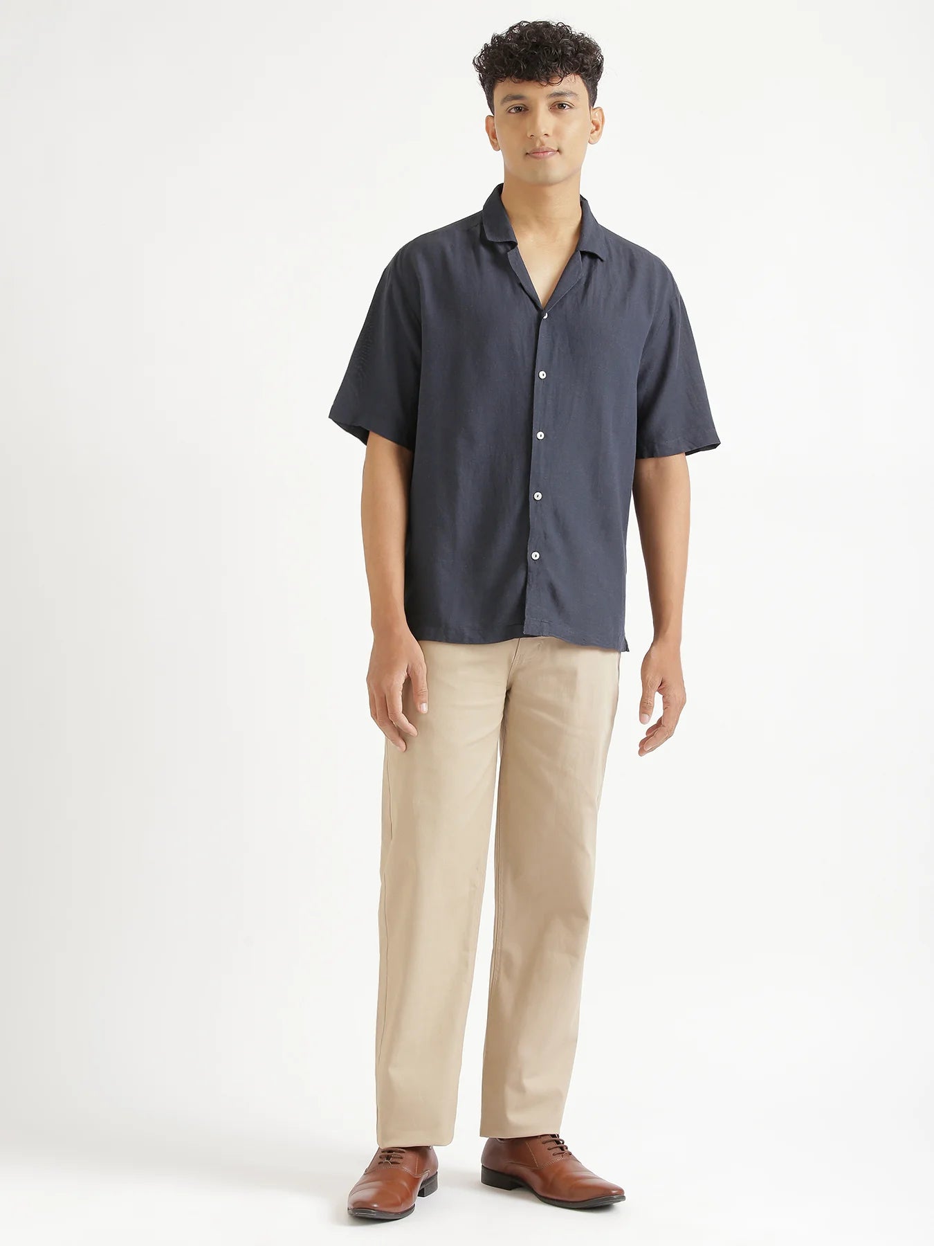 Men Beige 5 Pocket Classic Pant