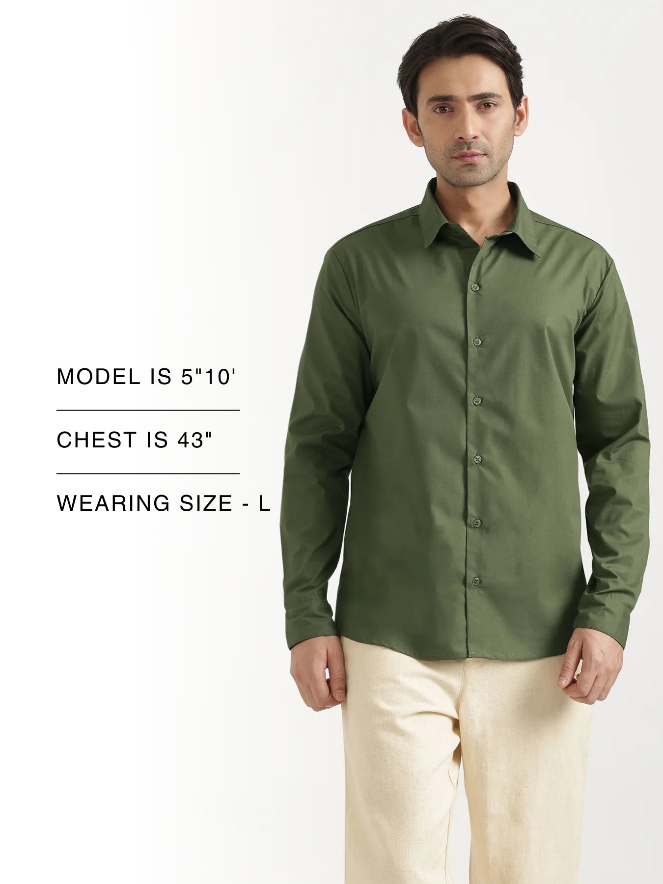 Men Forest Green Better Cotton Full Sleeve Shirt