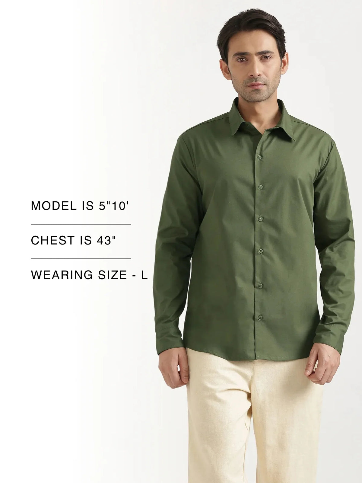 Men Forest Green Better Cotton Full Sleeve Shirt