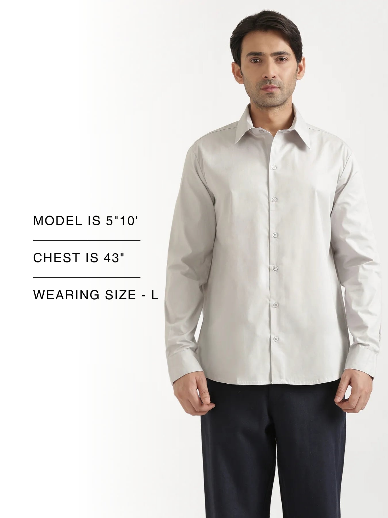 Men Light Grey Better Cotton Full Sleeve Shirt