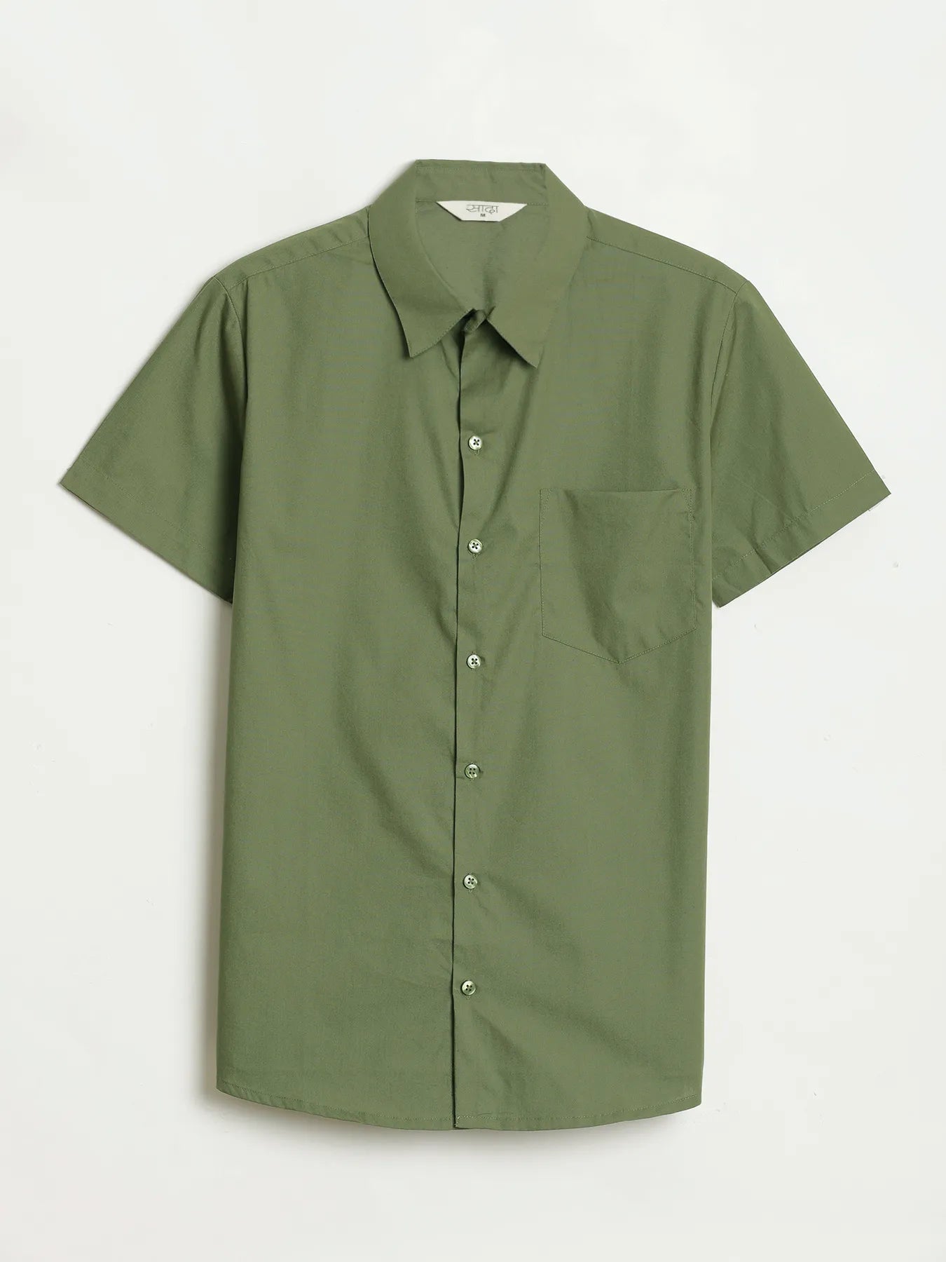 Men Forest Green Better Cotton Half Sleeve Shirt