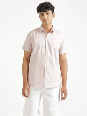 Men Mauve Pink Better Cotton Half Sleeve Shirt