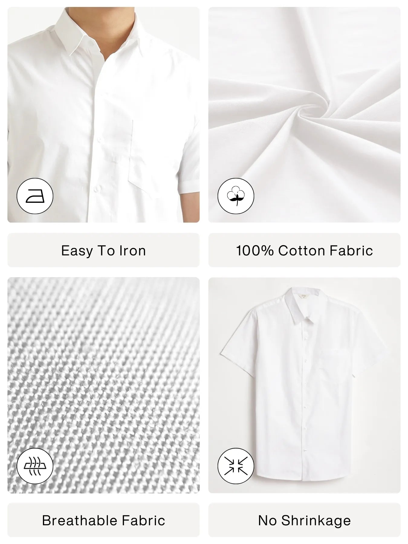 Men White Better Cotton Half Sleeve Shirt